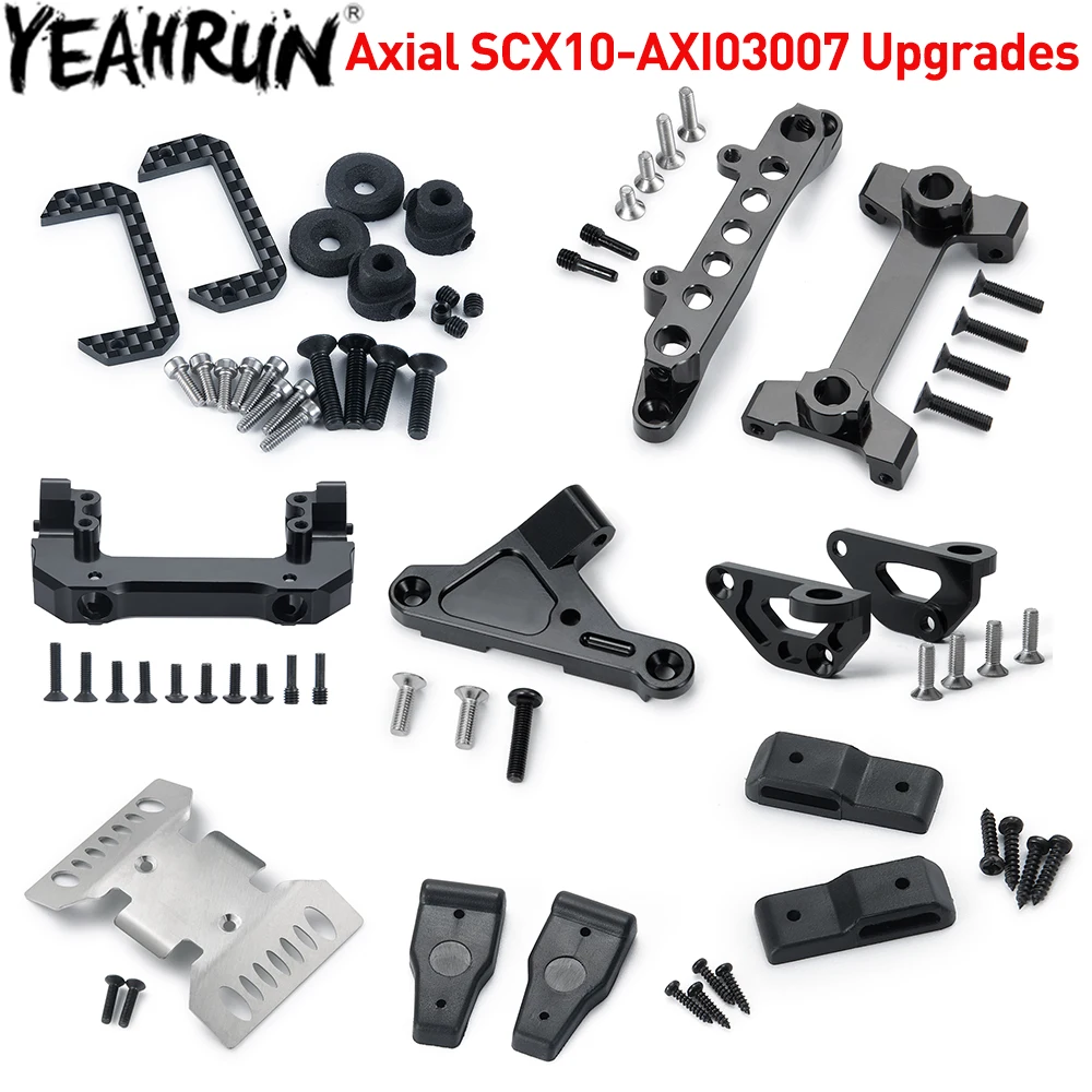 YEAHRUN Chassis Armor Servo Mount Car Shell Holder Bracket Window Hood Hinge for 1/10 Axial SCX10 III AXI03007 Upgrade Parts