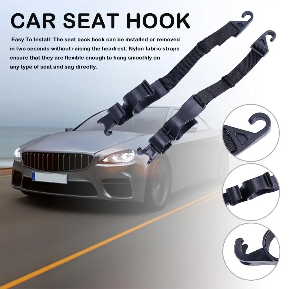 

Car Trunk Storage Hook Multi-function Rear Seat Headrest Hanging Hook Umbrella Bag Holder For Car Interior Stowing Organize X6C4