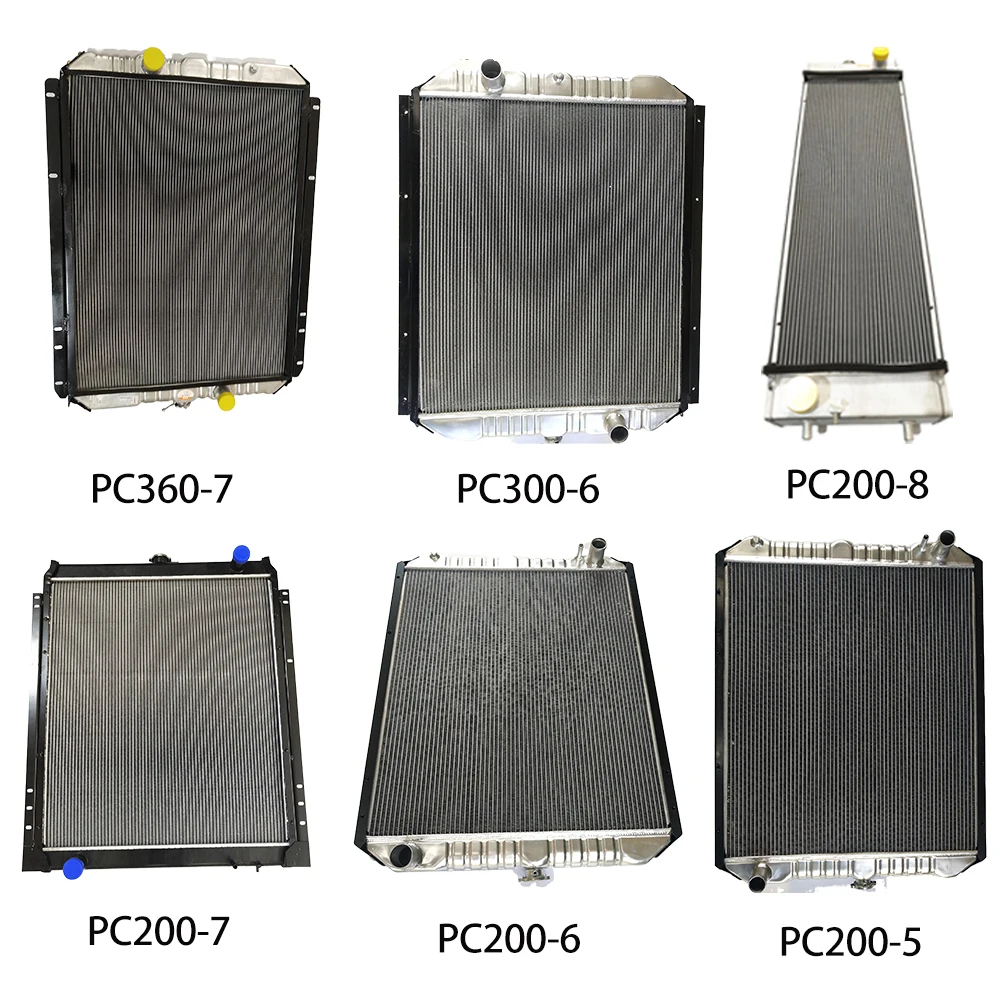 Radiador para Komatsu PC200-6 Núcleo del radiador 206-03-61411 2060361411 Sistema de enfriamiento del tanque de agua de aluminio Reemplazo del motor 6D102