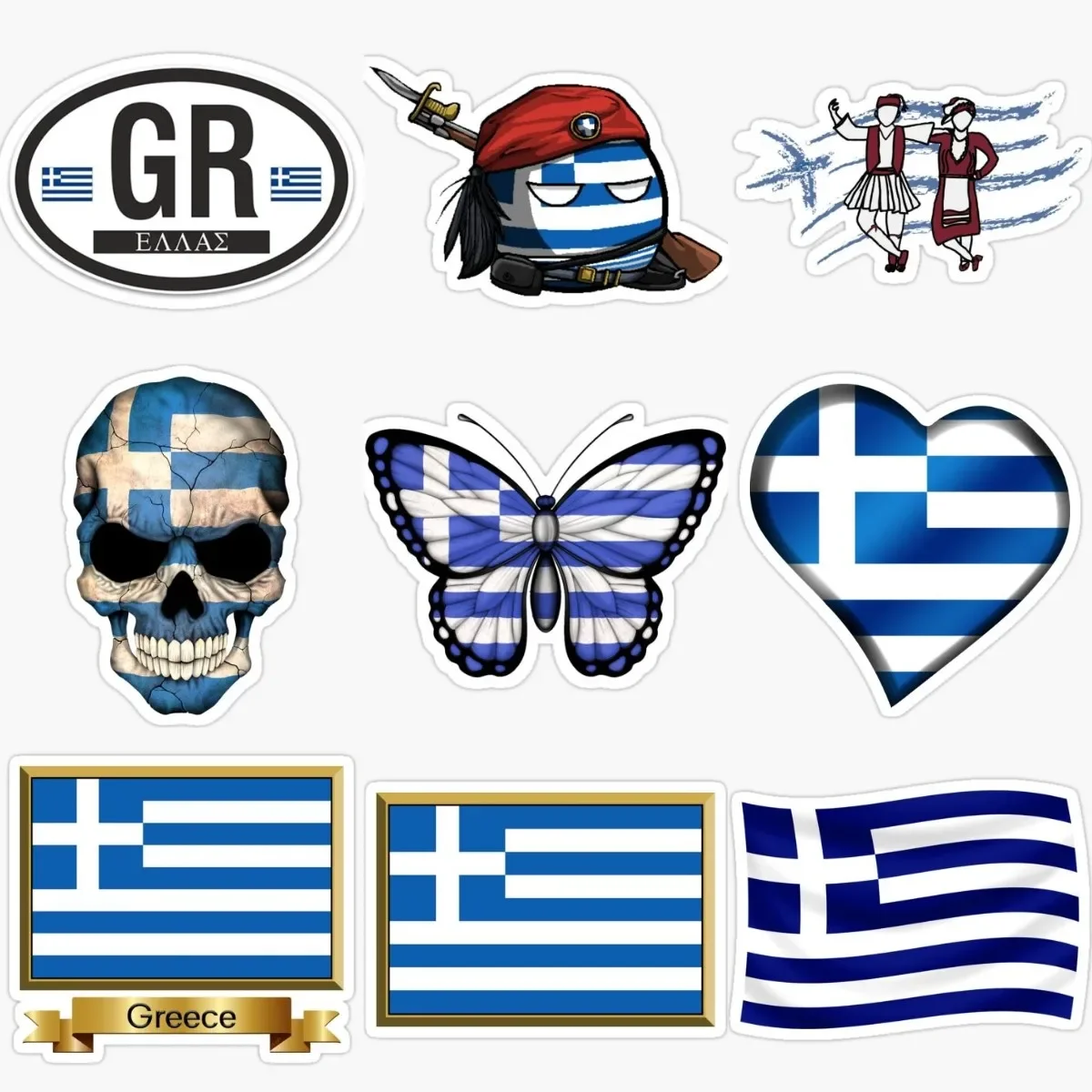 

GR Athens Greece Flag Emblem Creative Sticker for Laptop Car Window Motorcycle Bicycle Wall Off-road Table Decal Accessories