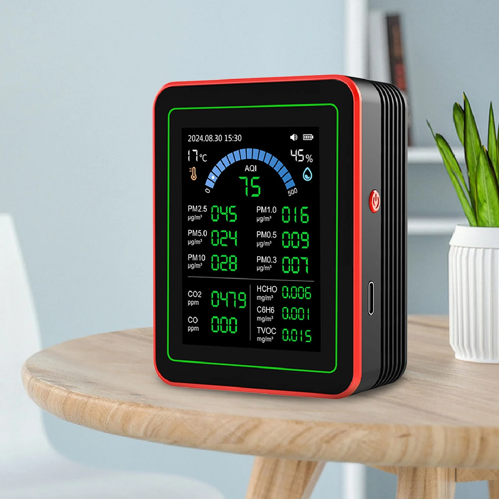 

18 in 1 Quality Meter Easy To Read Tester Indoor Quality Meter 2.8in HD Screen Multifunction Battery Powered for Home