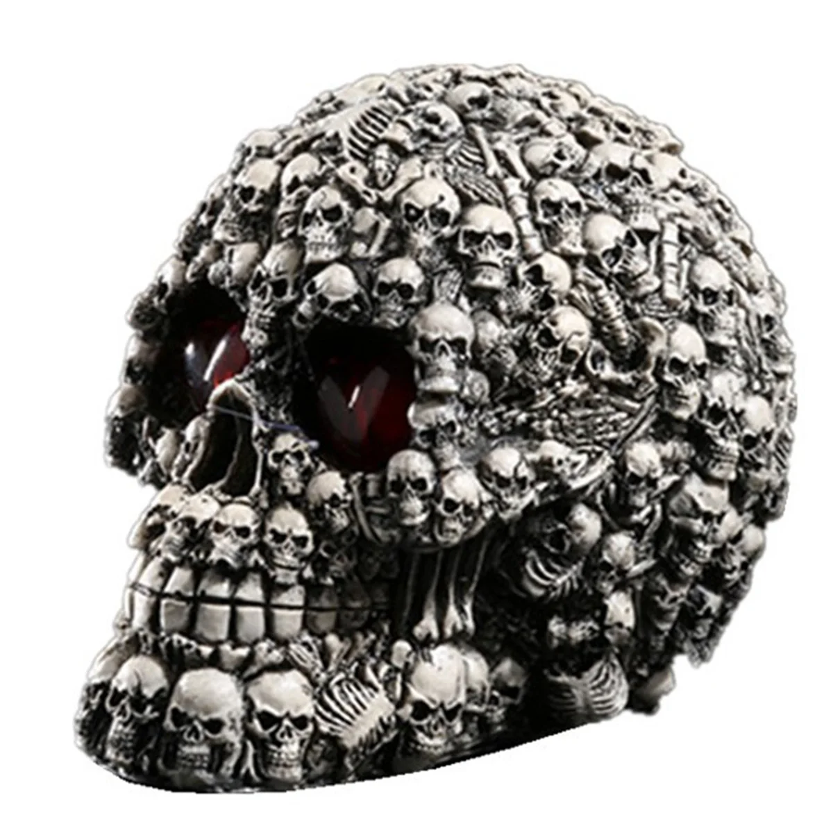 2025年+ ハンドメイド LEDアイ レジン スカルヘッド スタチュー スカル フィギュア 彫刻 ホームデコレーション クラフト ハロウィンデコレーション ギフト