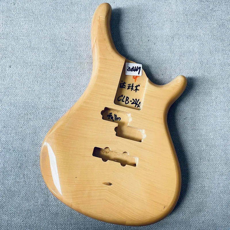 EB669 Active Electric Bass Custom Order in Solid Wood+Flamed Maple for PJB Bass Replace Damaged Unfinished DIY Guitar Parts