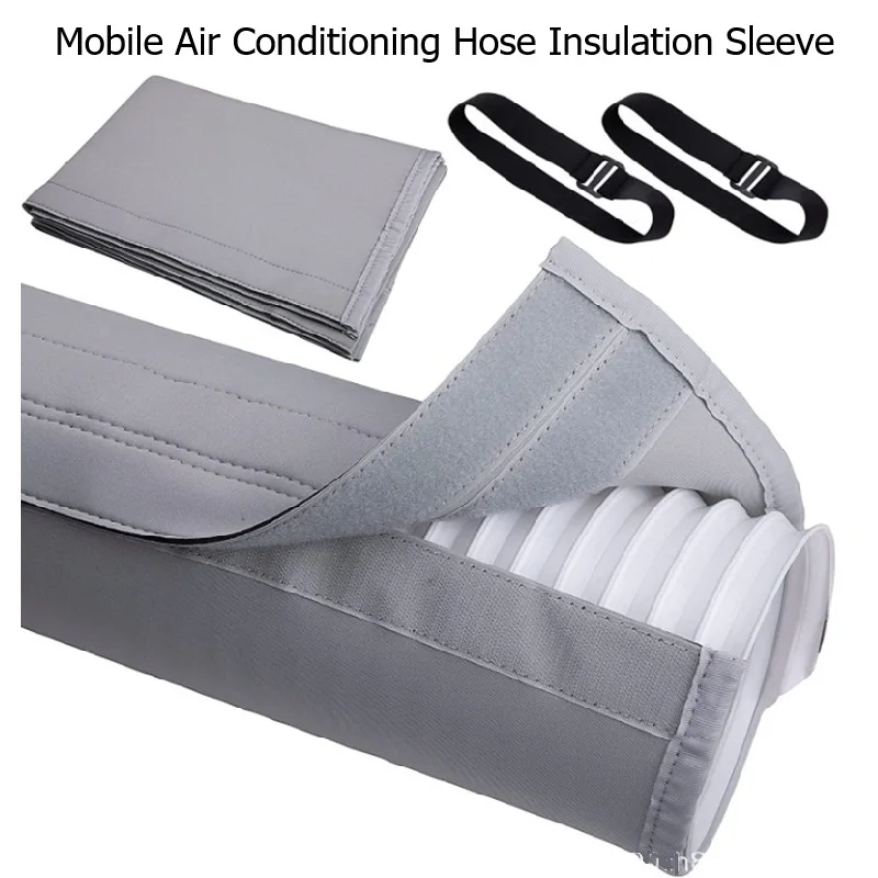 Manguito aislante para manguera de aire acondicionado móvil, envoltura de cubierta de tubo de CA portátil de Φ120-150mm, Velcro doble, Material aislante