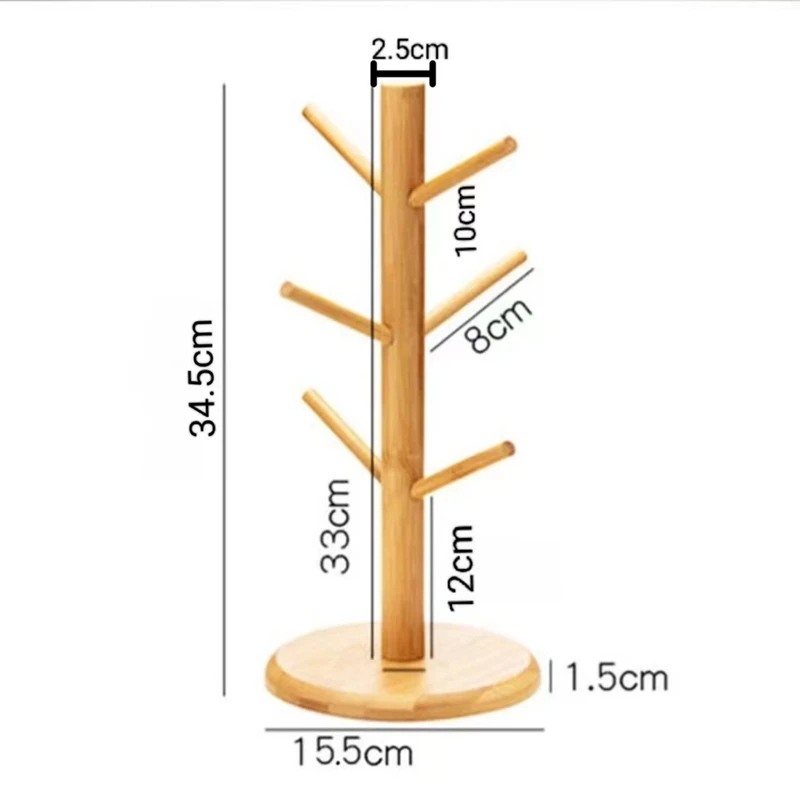 Suporte do copo do café com 6 ganchos, uma base mais grossa, apropriado para bancadas