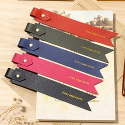 1pc gilded leather bookmark, pu leather book folder, multi-function pen holder, personalized pu leather book holder note