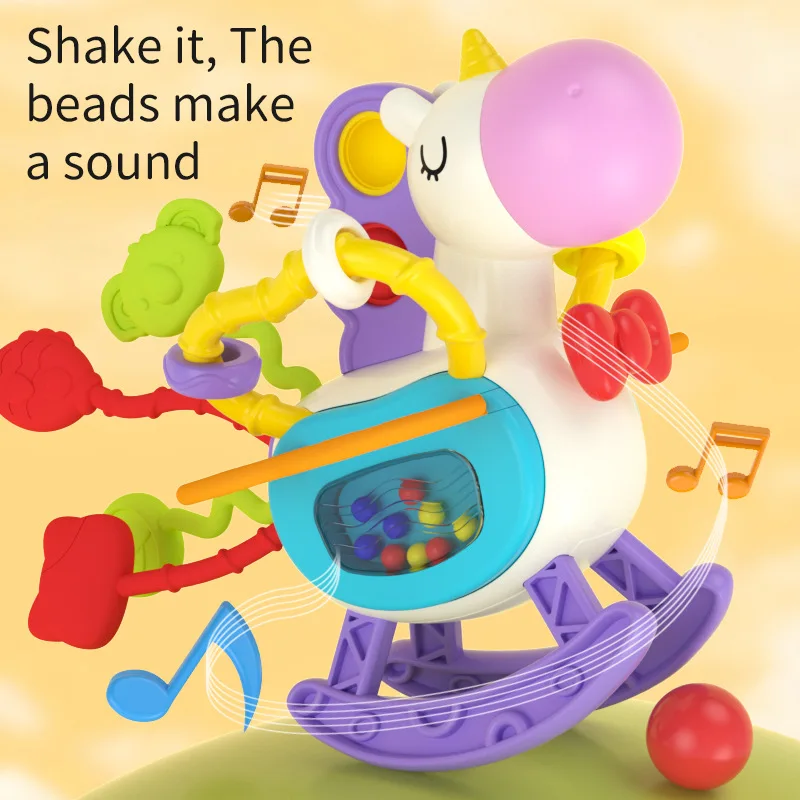 طفل مونتيسوري التنمية الحسية ألعاب تعليمية سحب سلسلة إصبع فهم التدريب ألعاب تعلم المبكر التسنين BPA الحرة 1-3Y #2