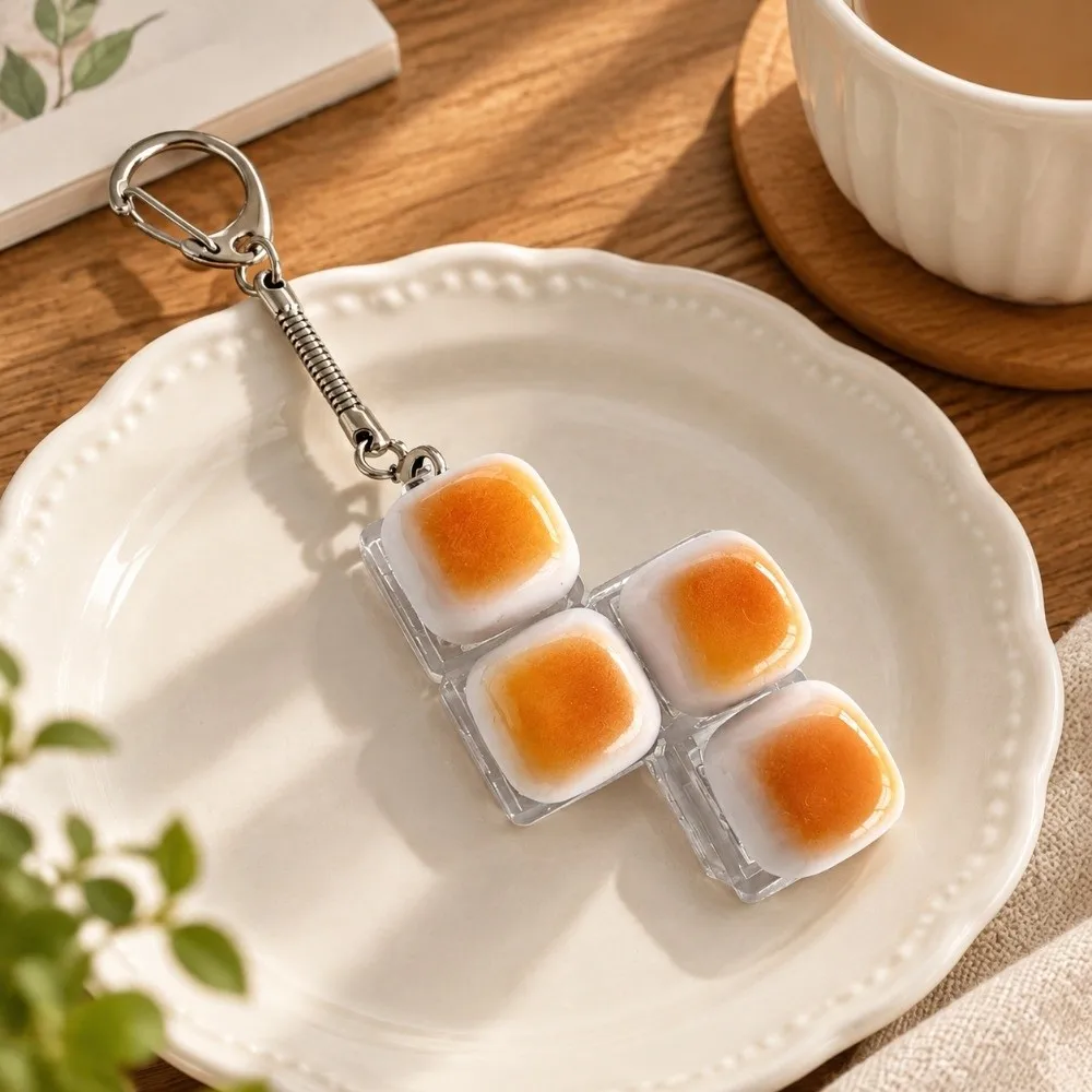 Sensory Creative Clicker Keychain Cute Portable Fidget Keyring Caramel Bread Fingertip Decompress Keyboard Button Gift