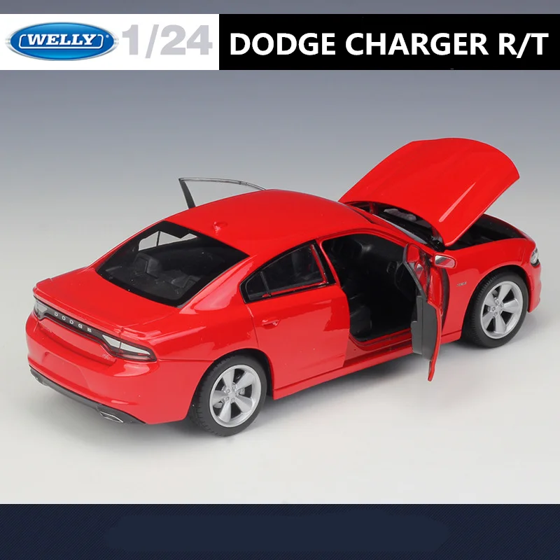 WELLY 1:24 2016 DODGE Charger R/T, modelo de coche deportivo de aleación, pista de Metal fundido a presión, vehículos de carreras, modelo de alta simulación, regalo para niños