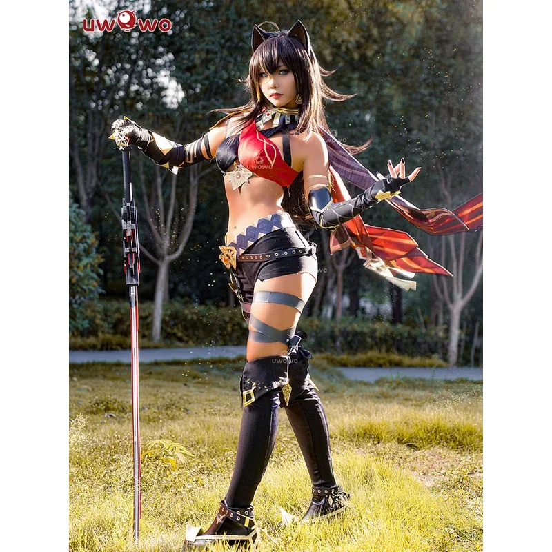 LAST BATCH UWOWO Genshin Impact Dehya Cospaly Costume Sumeru Pyro Claymore Female Cat Cosplay Halloween Costumes