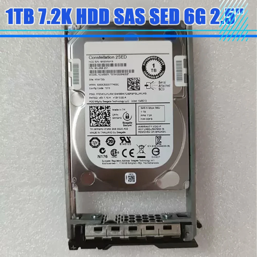 0XKGH0 1TB 7.2K HDD SAS SED 6G 2.5''ST91000642SS Server Hard For Dell