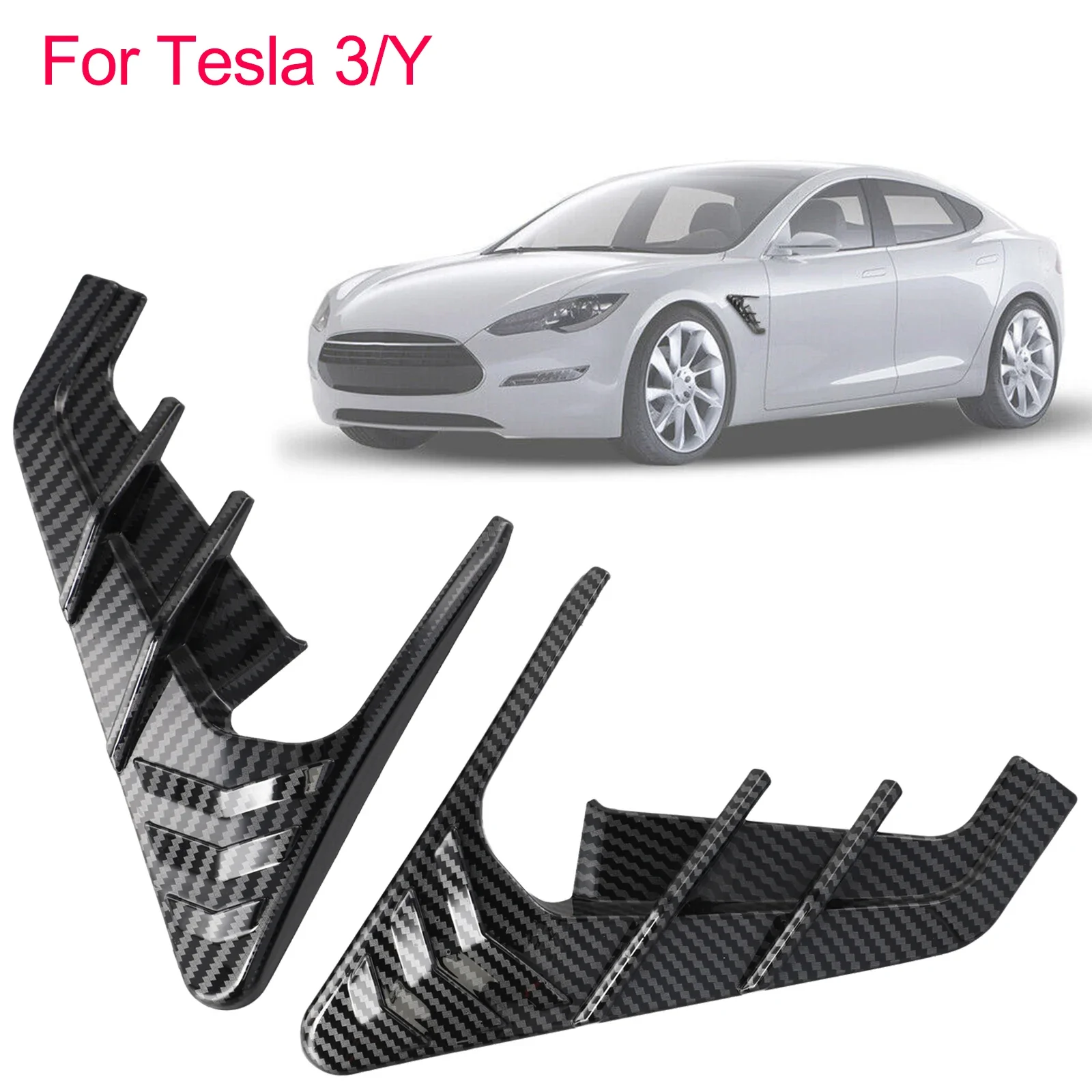 Perfectly Matching Carbon Fiber Look Car Side Camera Indicator Protection Cover Trim for Tesla For Model 3 Y 2Pcs