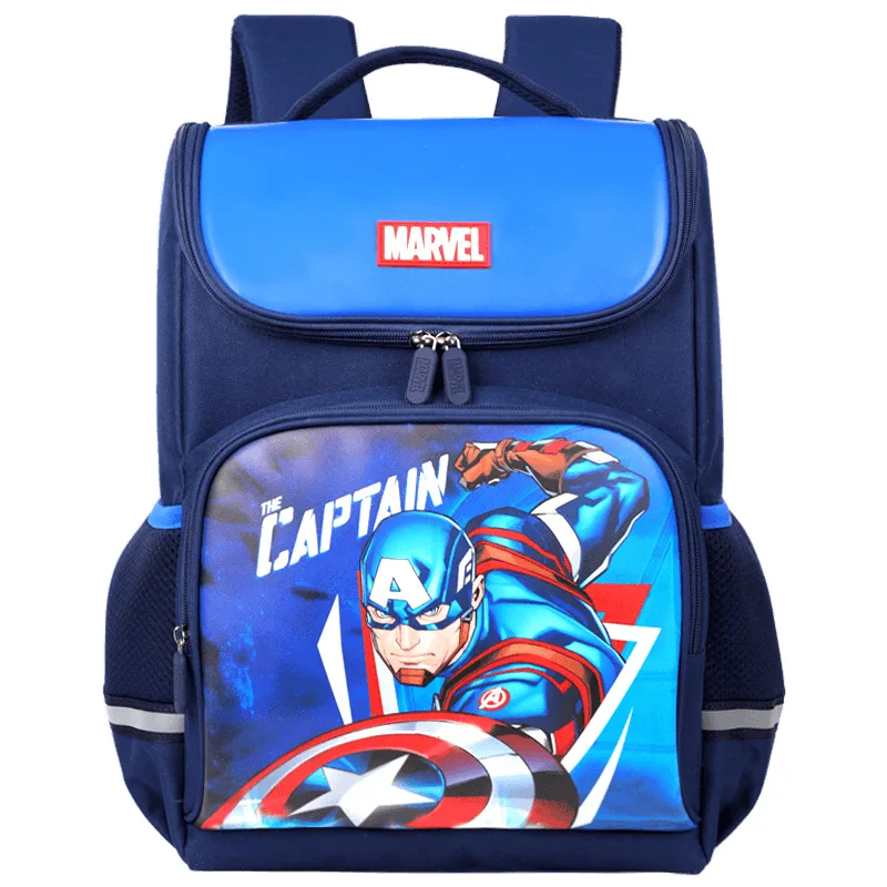 Marvel Boy Orthopedic School Bag Grade 1-3 Spider Man Captain America Primary Student Shoulder Backpack Large Capacity Mochilas