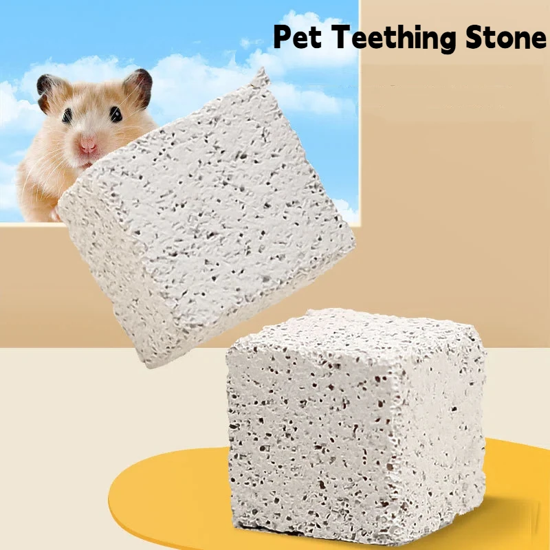 Molares minerales naturales para mascotas, 2 uds., 3cm, 5cm, hámster, conejo, conejillo de indias, molares, roca volcánica, piedra Mineral, roedor, suministros para mascotas pequeñas