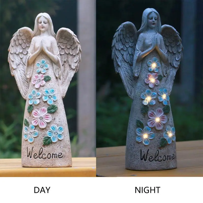 

Solar Angels For Outside Garden Resin Praying Fairy Angel Sculpture Religious Garden Unique Decor Yard Art For Pathway Lawn yard