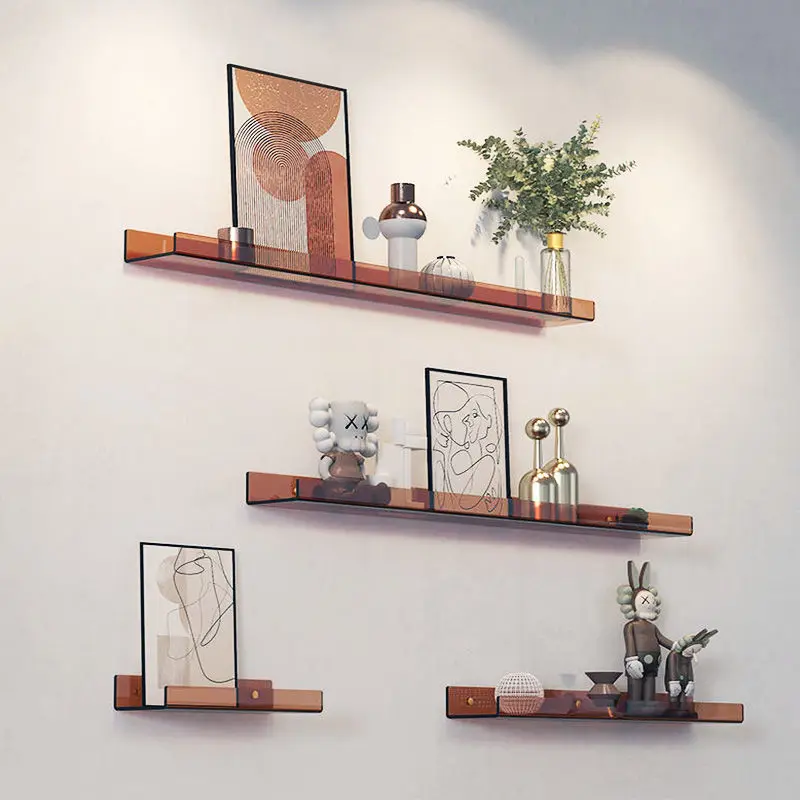 Acrylic Storage Racks, Living Room, Study, Bathroom Shelves, Decorative Display Racks, Non-Perforated, 8 Colors, 3 Sizes - view 3