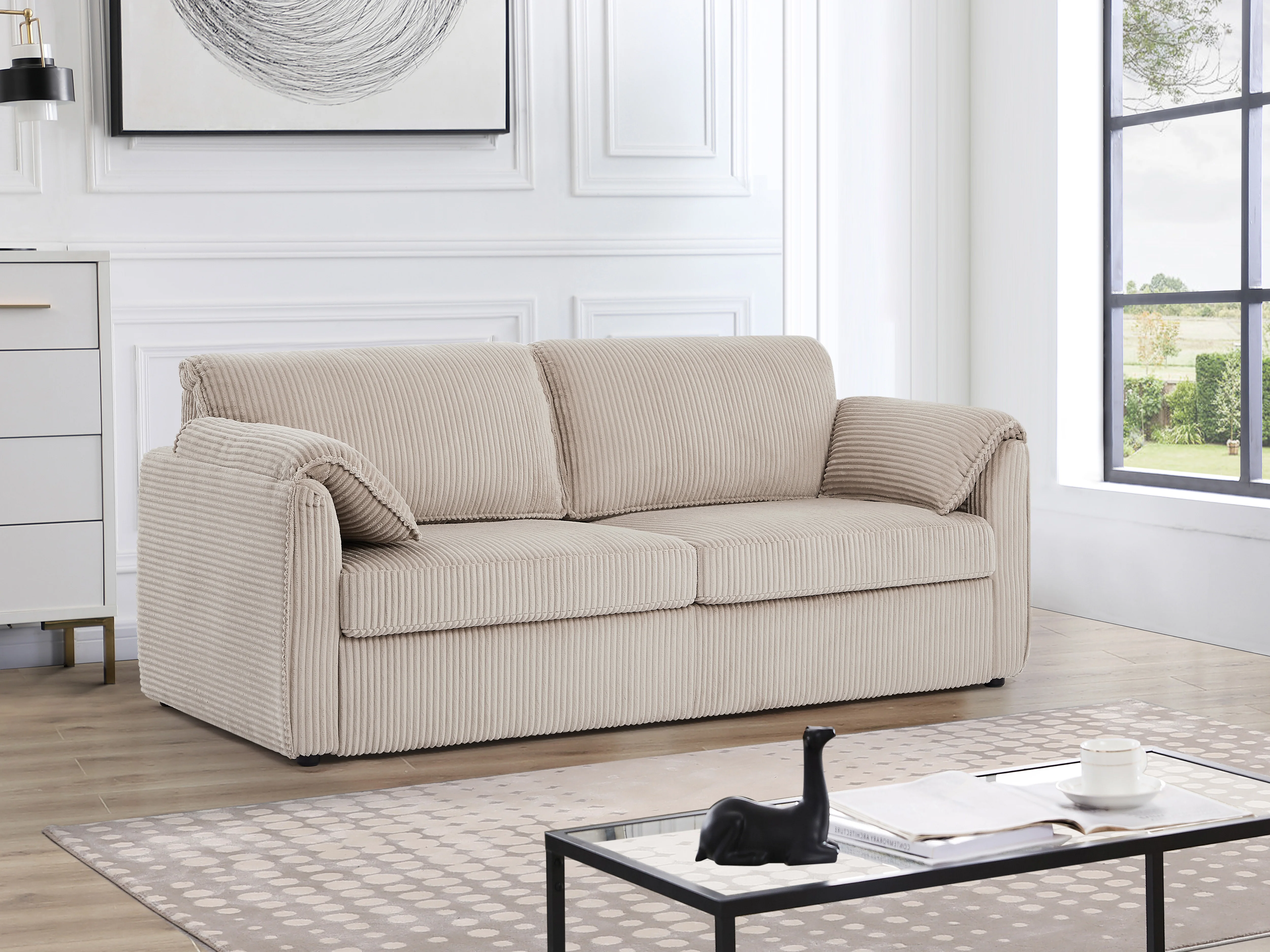 

79.13-Inch Sleeper Sofa Bed Comfy Pull Out Futon Couch Bed Modern Recliner Sofa Multi-Functional for Living Room
