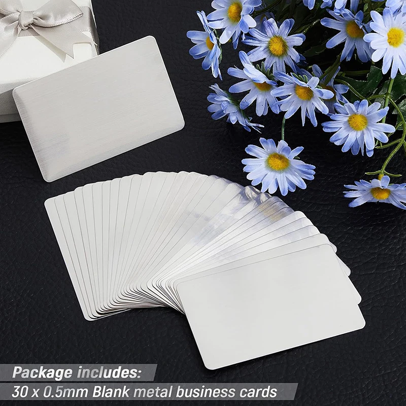 

DIY Laser Engraving Stainless Steel Business Card Blanks Steel Engraver Customizable Professional Card Stock for Business