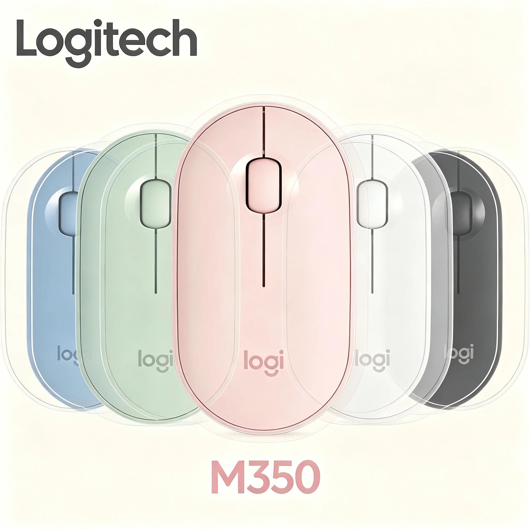 Logitech Pebble M350 Wireless Mouse For Windows Mac Chrome OS Silent Slim Bluetooth Office Mice