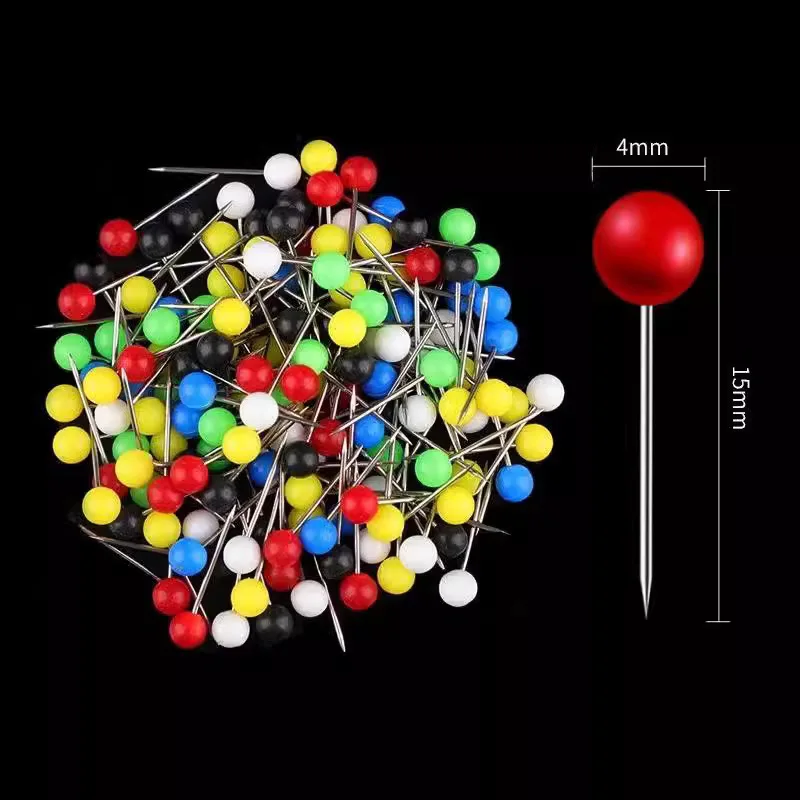 500/600Pcs Color Map Tacks Push Pins Plastic Head with Steel Point For Cork Board Safety Colored Thumbtack Office School Supply
