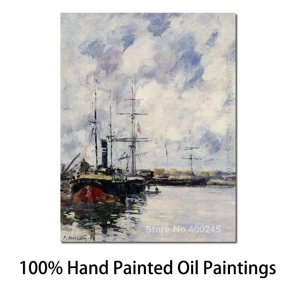 

Landscape Oil Painting A Corner of The Deauville Basin by Claude Monet Room Decor Hand Painted High Quality