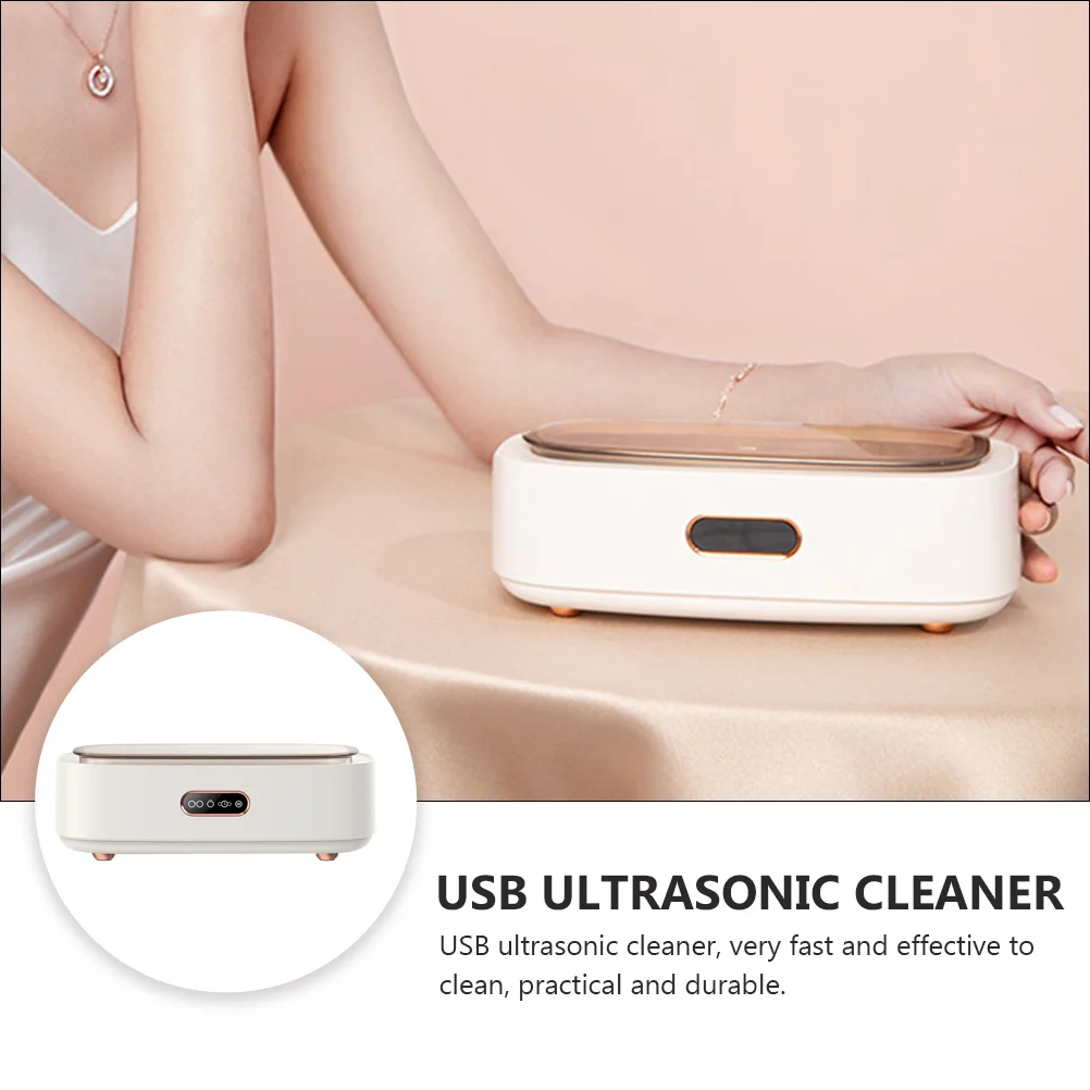 

1pc Ultrasonic Cleaner Compact For Jewelry Watch Cleaning Machine Household Sonic Cleaner Multi Purpose Practical Teaching