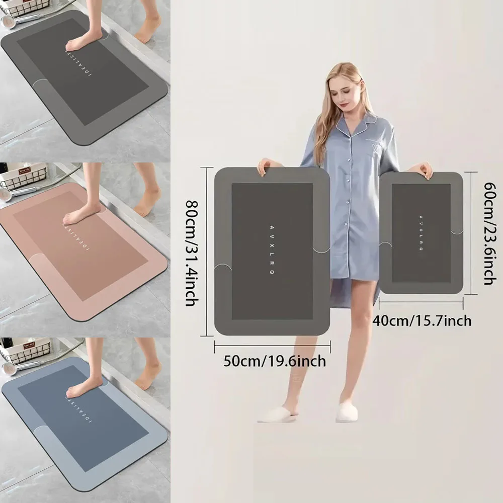 Anti-Rutsch-Matte für Badezimmer, weiche Bodenmatte mit hoher Wasseraufnahme, Bodenmatte für die Dusche, Küche, Fußmatte, Teppich