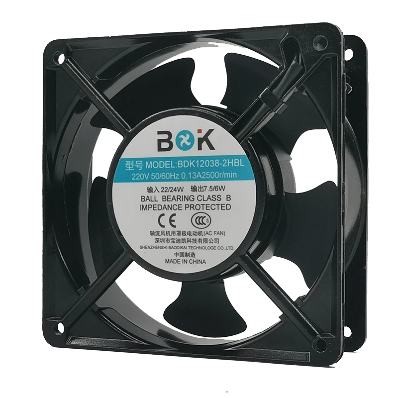 Brand new BDK12038-2HBL 220V 50/60hz 0.13a 12038 12cm cooler cooling fan