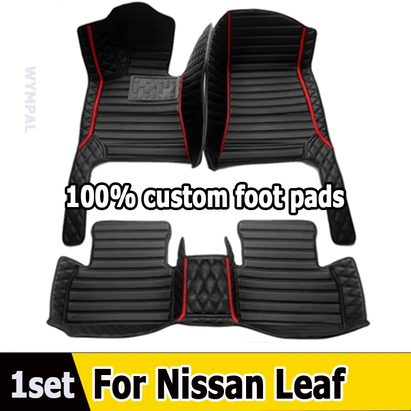 Floor Mats For Nissan Leaf ZE0 AZE0 2011~2017 Dirt-resistant Car Mats luxury Leather Mat Anti-dirt Pad Car Accessories Interior