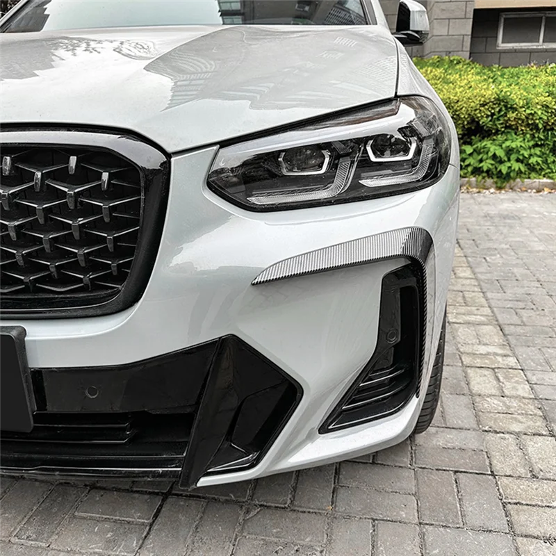 -A23G إطارات أضواء السيارة الأمامية غطاء الوفير الكسوة المفسد لسيارات BMW X3 X4 G01 G02 M Sport LCI 2022 2023 +