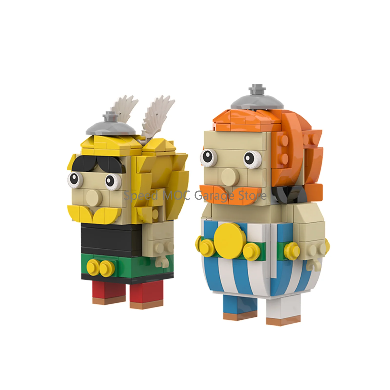

Gallic Warrior Duo MOC Building Blocks Ancient Roman Gaul Heroes Model Fat Thin Warrior Pair Bricks DIY Assemble Collectible Toy