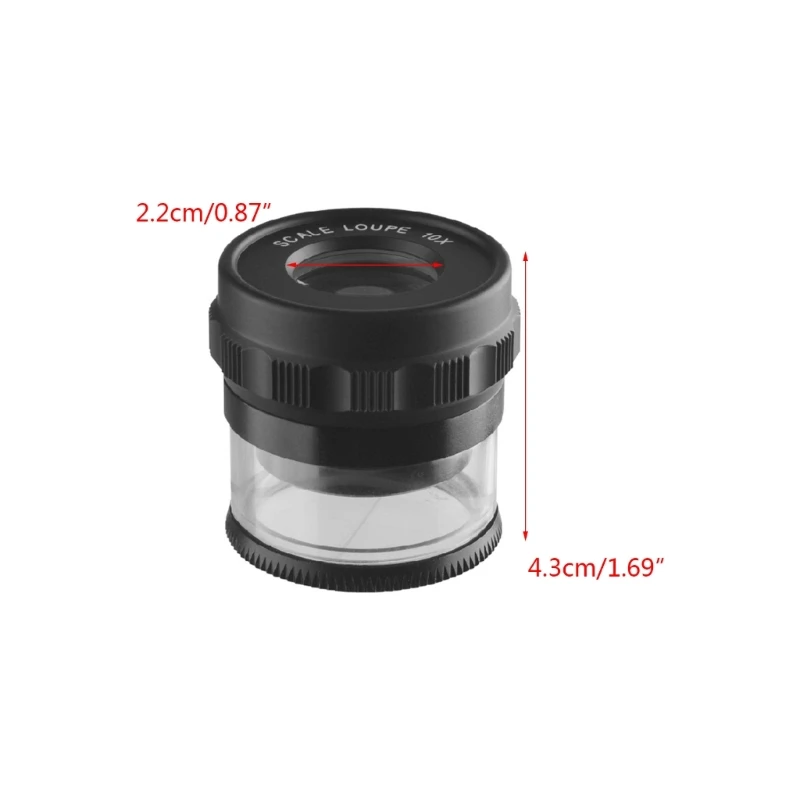 Lupa microscopio mano 10X, lupa joyero escritorio ABS, lupa escala portátil para reparación telas