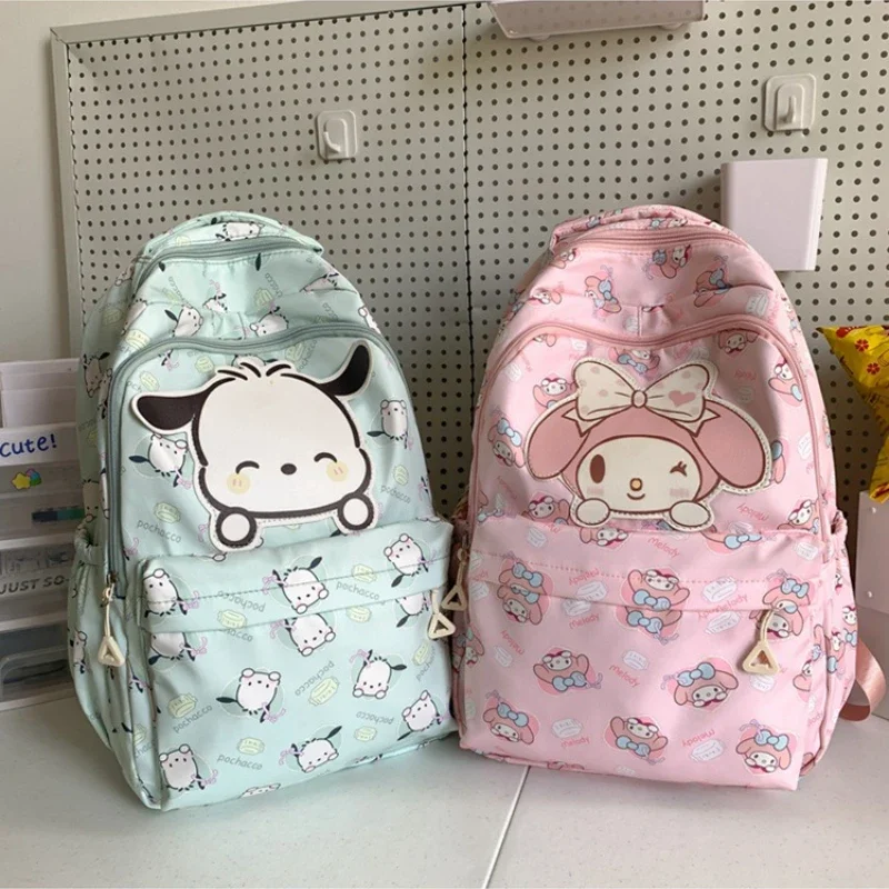 New Sanrio Cinnamoroll Kuromi My Melody Hello Kitty Anime Backpack Cute Schoolbags Cartoon Shoulder Bag Birthday Gift for Friend