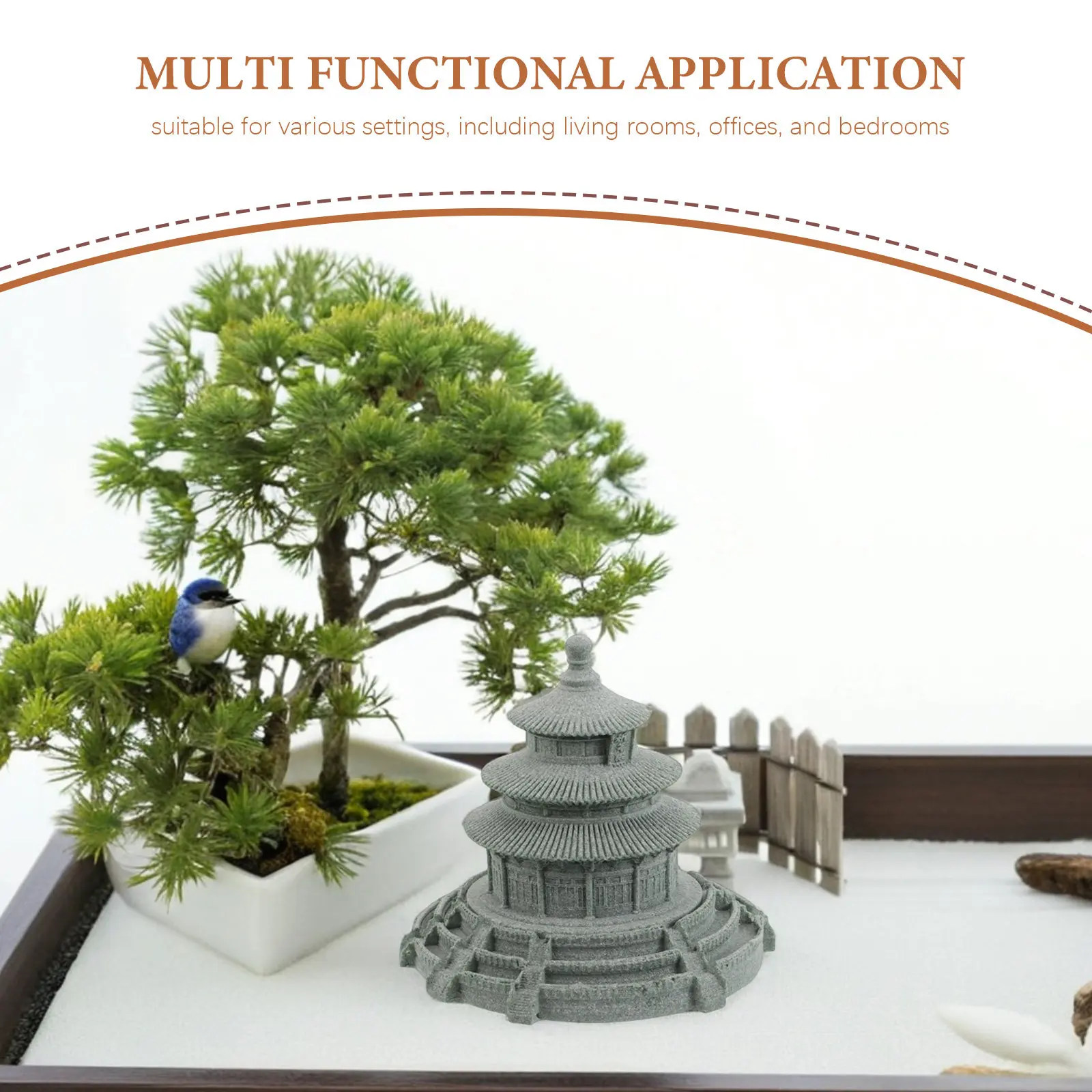 Authentic Chinese Heaven Micro Landscape Sandstone Architecture Sculpture Desk Home Decor Tabletop Living Room