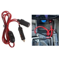 12V 24V Cigarette Lighter Extension Cord with Switches Car Cigarette Lighter Male Plug to Female Socket Extension Cable