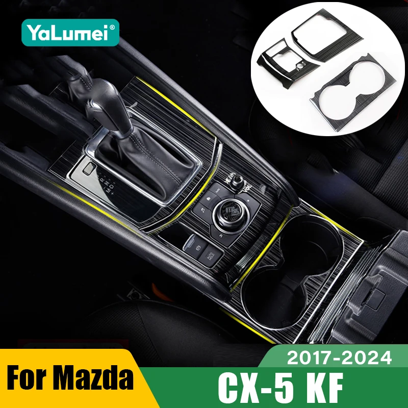 

For Mazda CX-5 CX5 KF 2017 2018 2019 2020 2021 2022 2023 2024 Car Gear Shift Panel Water Cup Holder Cover Trim Accessories