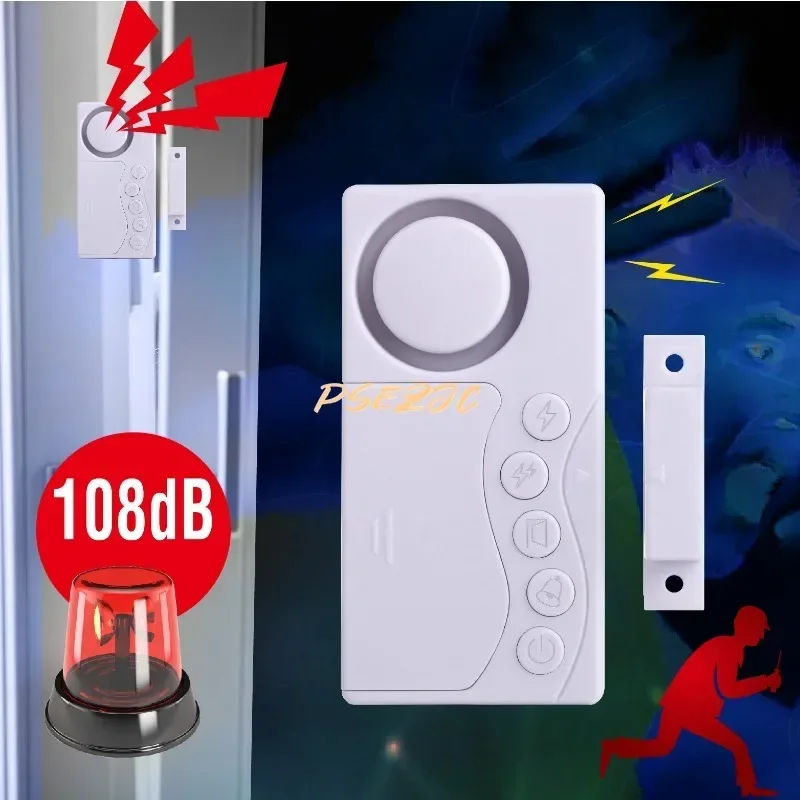 Home Four in One Magnetic Refrigerator with Open Doors and Windows Alarm Delayed Door Closing Bell Anti-theft Reminder