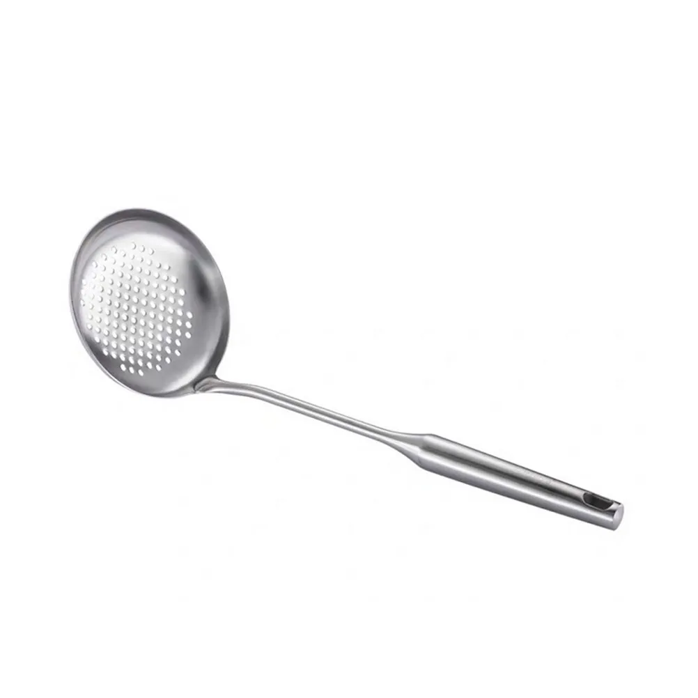 

Stainless Steel Soup Spoon With Filter Hole Long Handle Oil Skimmer For Kitchen Home Restaurant Hotpot Ladle Strainer Cooking