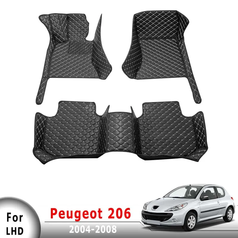 

Car Carpets Leather Rugs Dash Floorliners Auto Accessories Car Floor Mats For Peugeot 206 2004 2005 2006 2007 2008