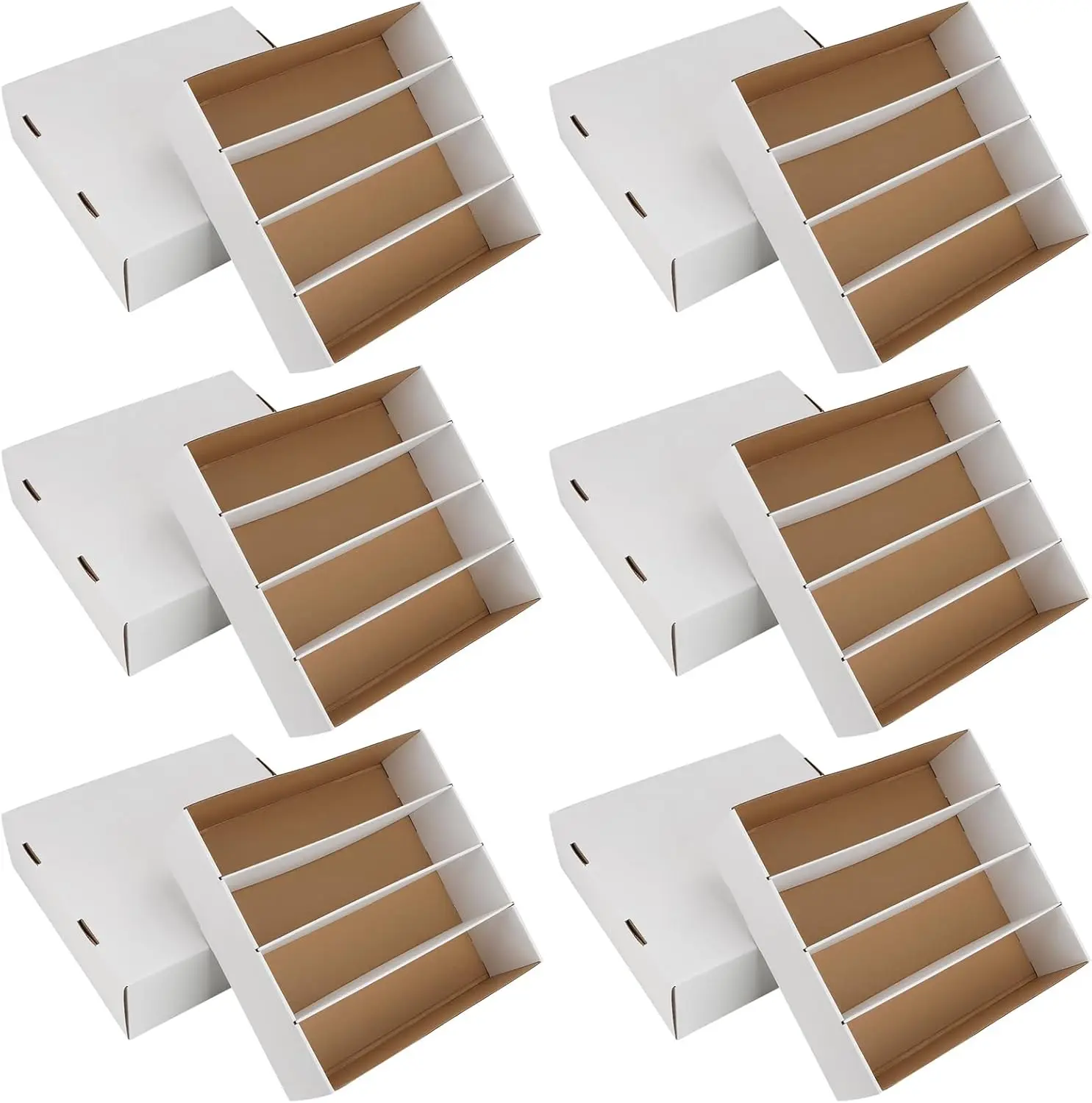 

White Sports Boxes Card Sorting Tray Card Sleeve Cases Collection Box for Soccer Basketball Cards(6 Set)
