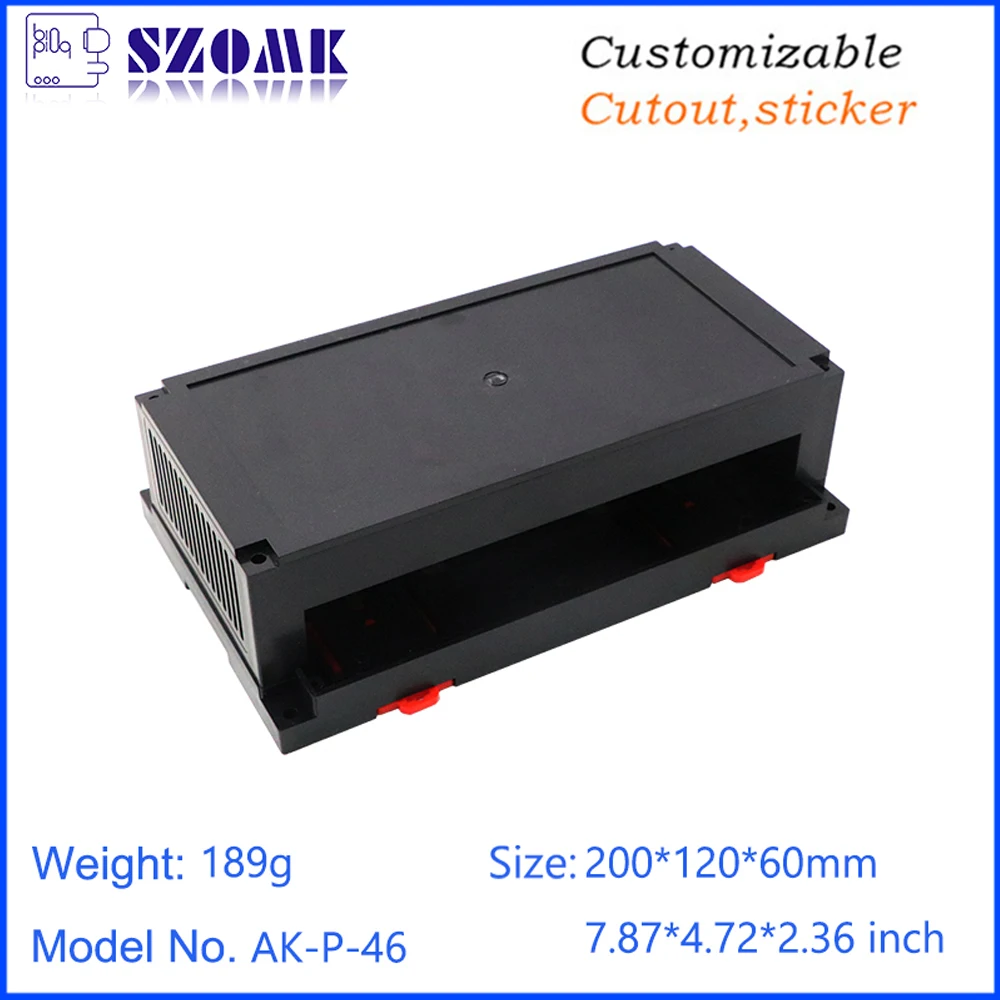 1Pcs/lot din rail project box 200*120*60mm ABS plastic enclosure case for outlet box