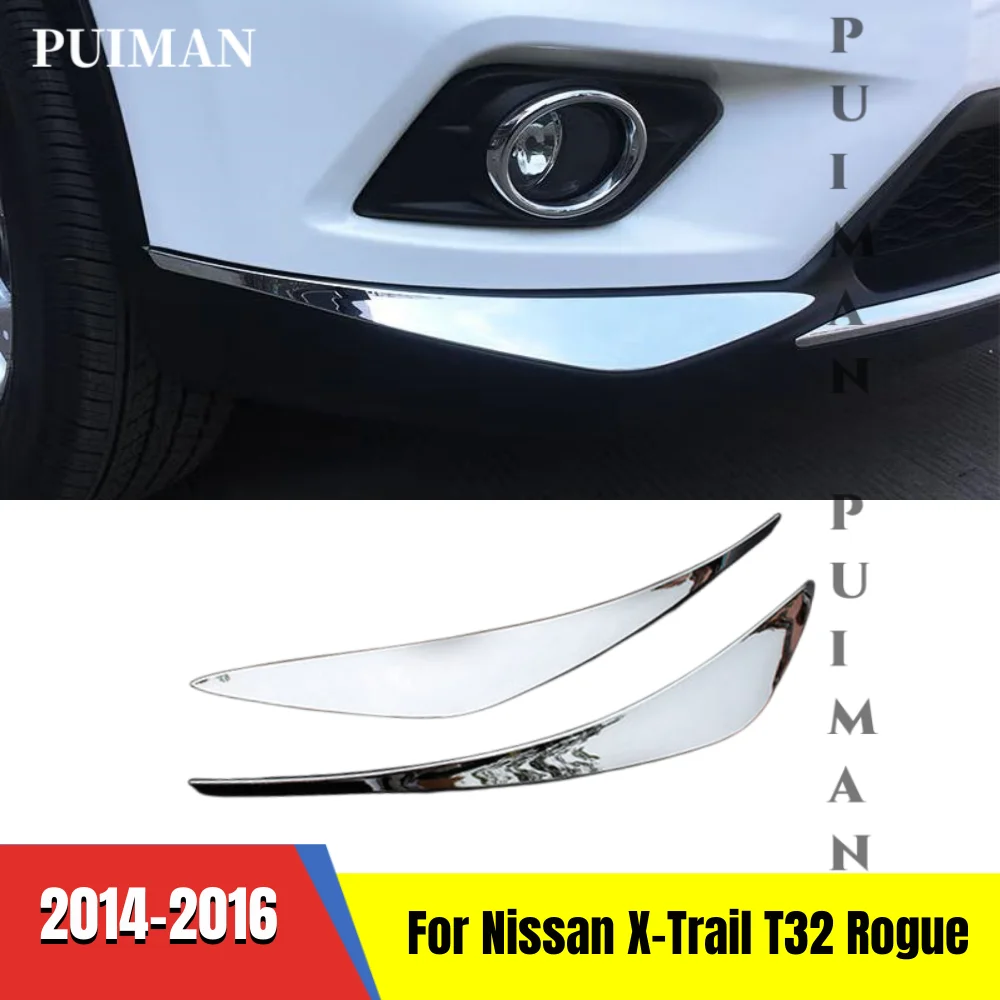 

ABS Chrome Car Front Bumper Side Corner Protector Cover Trim For Nissan X-Trail X Trail T32 Rogue 2014 2015 2016 Accessories