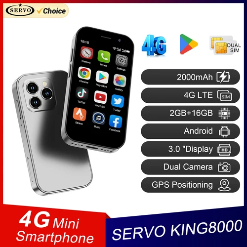 Servo King8000 4G Red Celular Mini Teléfono Inteligente