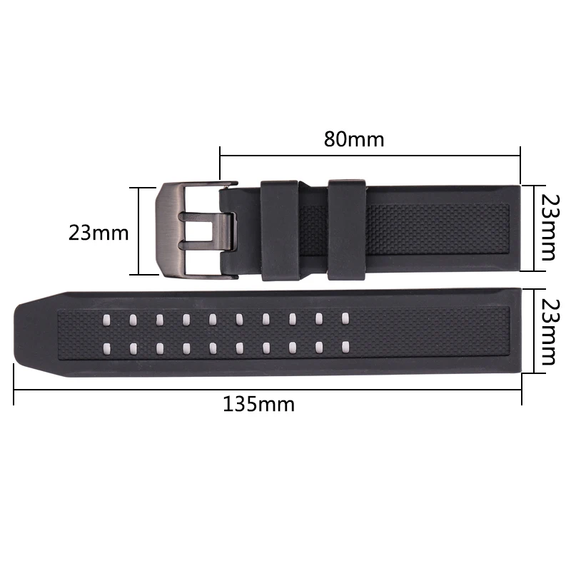 Rubber Watch Band for Luminox 7251 3050 Silicone Strap Men Black Watchband 23mm