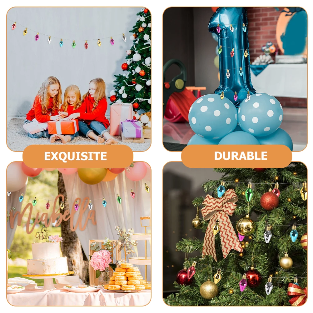 

Christmas Plastic Bulbs Miniatures Crafts Decorations Holiday Beads naments Mini Houses Accessories