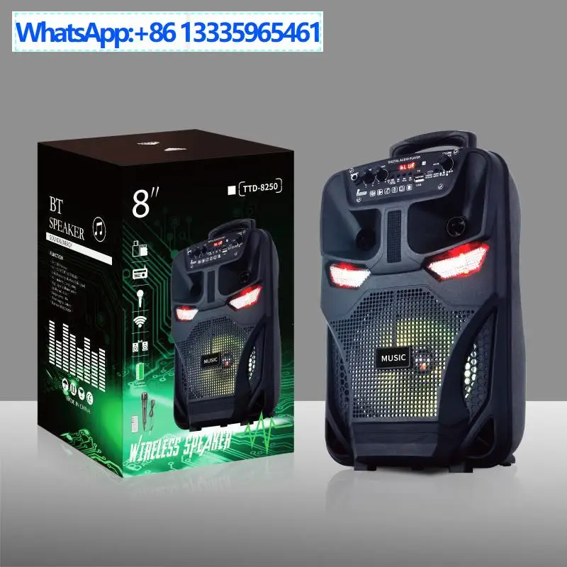 

TD-8250 Открытый 8-дюймовый Bluetooth-динамик Портативный микрофон для кадриль Реверберация Горячий продавать звук высокой мощности