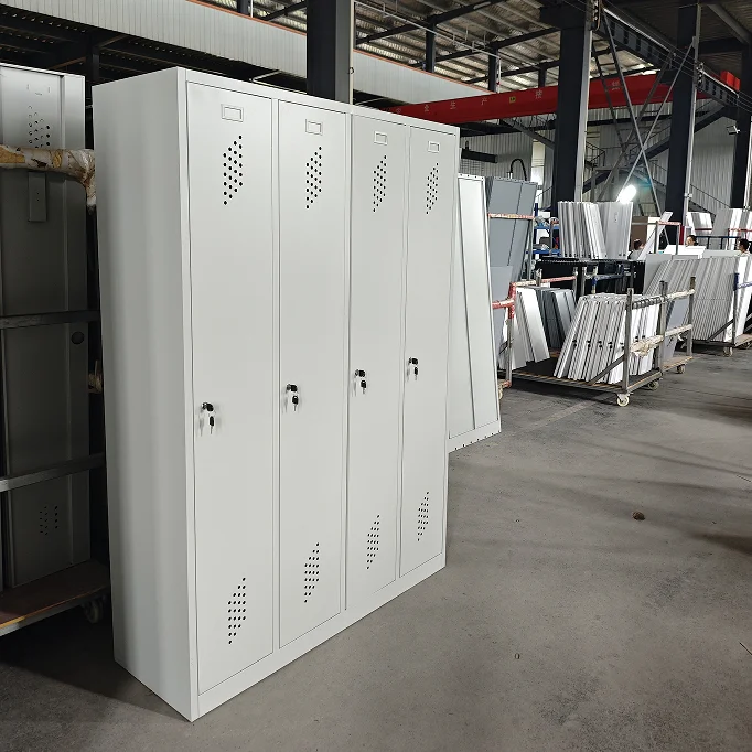 خزانة ملابس حديدية حديثة رخيصة الثمن مكونة من 4 أبواب مطبوعة على شكل ألميرا معدنية معدنية لخزانة الملابس #2