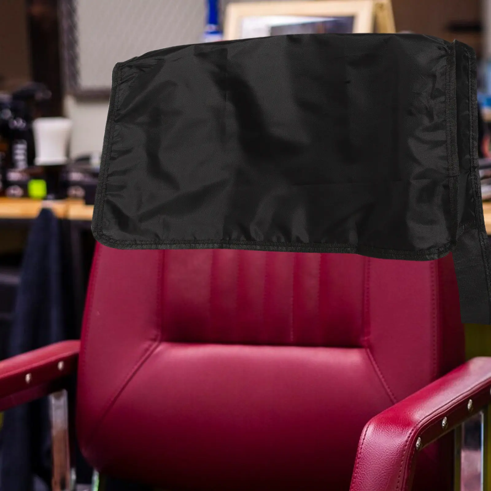 Black Salon Chair Back Protector Heavy Duty Polyester Chair Back Cover for Professional Hair Salons Beauty Parlors Nail Spas