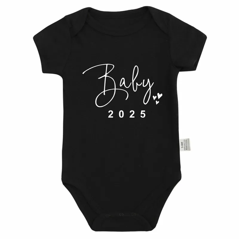 Baby Announcement Coming Soon 2025 Newborn Baby Romper Summer Boys Girls Bodysuit Body Pregnancy Reveal Clothes Infant Jumpsuit