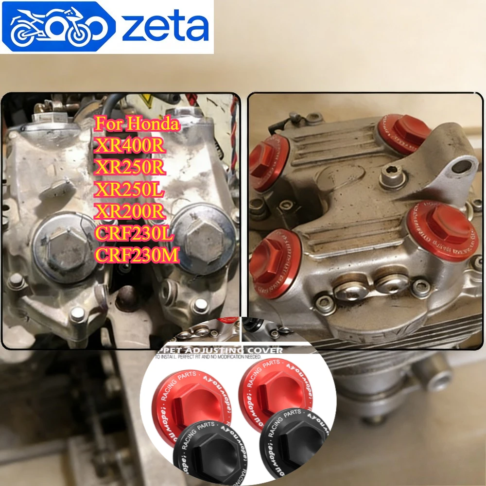Tapa de Válvula de Aceite del Motor para Honda XR400R XR250R XR250L XR200R CRF230L CRF230M 1984-2009, Cubierta del Orificio del Ajustador del Taqué